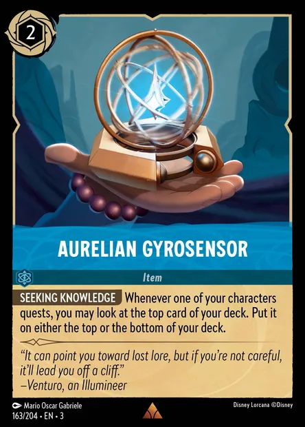 Aurelian Gyrosensor, Disney Lorcana card CH3-163 — Into the Inklands set