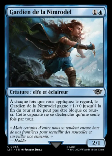 Gardien de la Nimrodel, carte Magic LTR 63 — extension Le Seigneur des Anneaux : chroniques de la Terre du Milieu