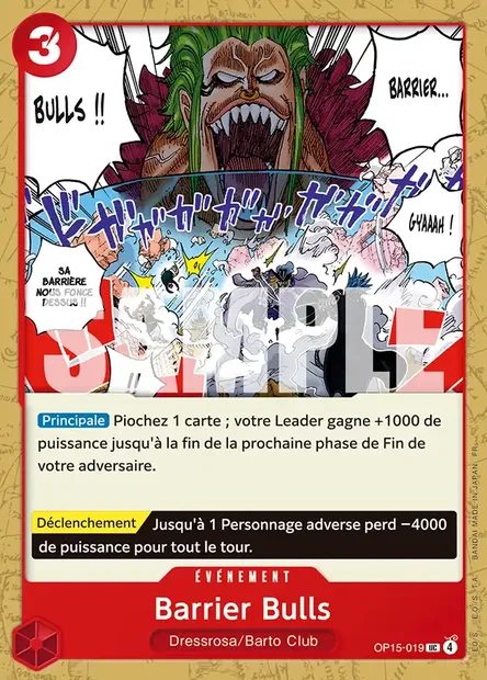 Barrier Bulls, carte One Piece OP15-019 — extension AVENTURE SUR L'ÎLE DE DIEU