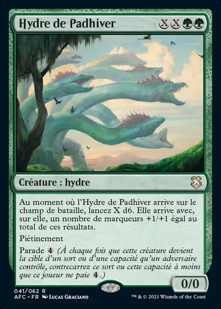 Hydre de Padhiver, carte Magic AFC 41 — extension Forgotten Realms Commander