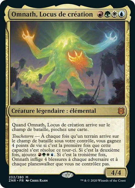 Omnath, Locus de création, carte Magic ZNR 232 — extension Renaissance de Zendikar