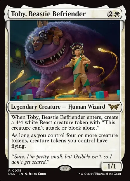Toby, Beastie Befriender, Magic card DSK 35 — Duskmourn: House of Horror set