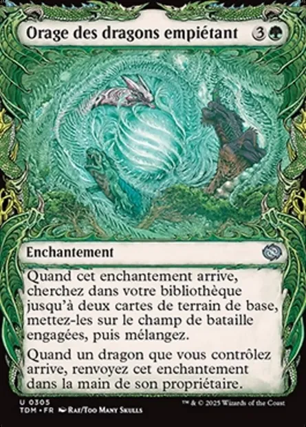 Orage des dragons empiétant, carte Magic TDM 305 — extension Tarkir: Dragonstorm