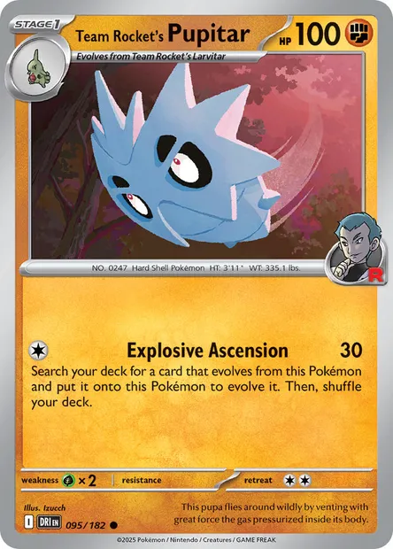Team Rocket's Pupitar, Pokémon card DRI 095 — Destined Rivals set