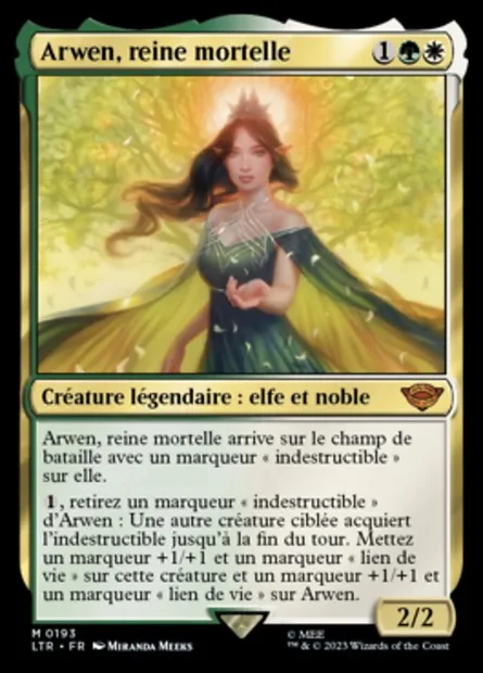 Arwen, reine mortelle, carte Magic LTR 193 — extension Le Seigneur des Anneaux : chroniques de la Terre du Milieu