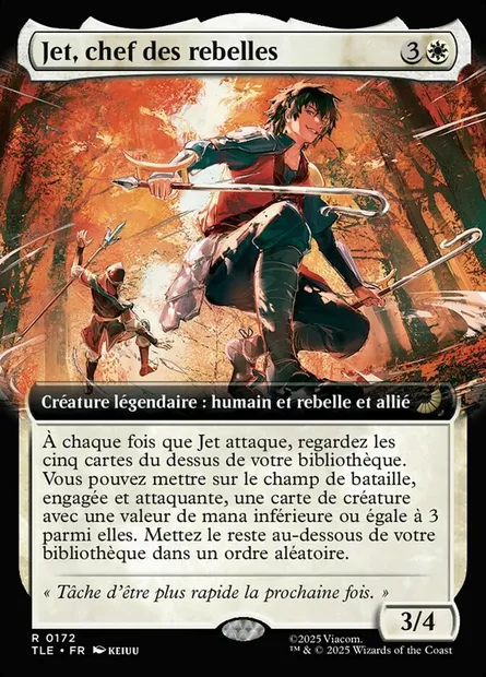 Jet, chef des rebelles, carte Magic TLE 172 — extension Avatar: The Last Airbender Eternal
