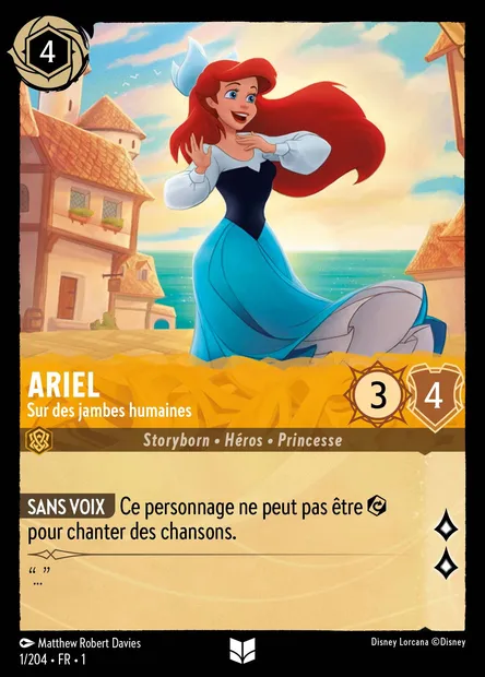 Ariel - Sur des jambes humaines, carte Disney Lorcana CH1-001 — extension Premier Chapitre