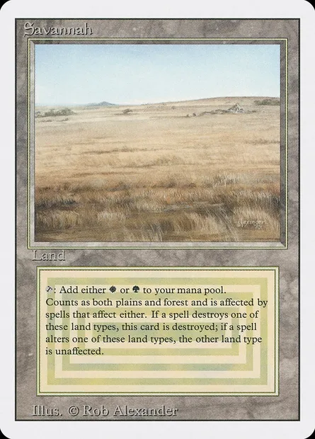 Savannah, Magic card 3ED 285 — Revised Edition set
