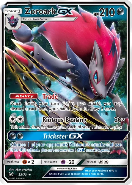 Zoroark GX, Pokémon card SLG 53 — Shining Legends set