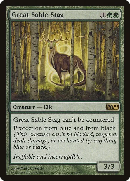 Great Sable Stag, Magic card M10 186 — Magic 2010 set