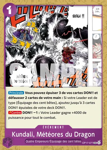 Kundali, Météores du Dragon, carte One Piece OP17-077 — extension LES GUERRIERS LES PLUS PUISSANTS AU MONDE