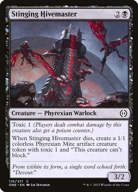 Stinging Hivemaster, Magic card ONE 110 — Phyrexia: All Will Be One set