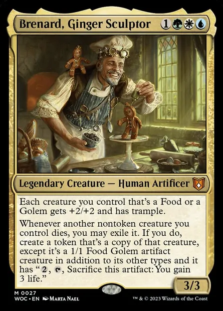 Brenard, Ginger Sculptor, Magic card WOC 27 — Wilds of Eldraine Commander set
