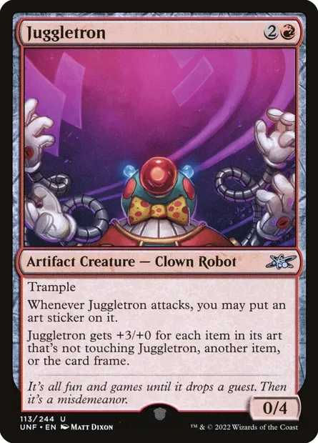 Juggletron, carte Magic UNF 113 — extension Unfinity