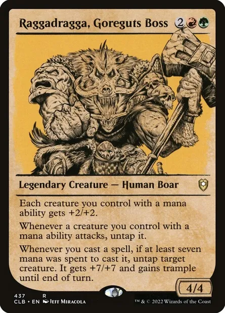 Raggadragga, Goreguts Boss, Magic card CLB 437 — Commander Legends: Battle for Baldur's Gate set