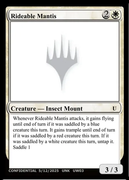 Rideable Mantis, Magic card UNK UW03a — Unknown Event set