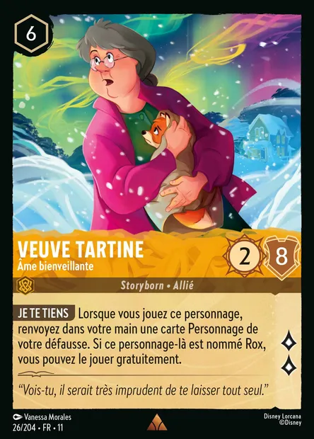 Veuve Tartine - Âme bienveillante, carte Disney Lorcana CH11-026 — extension Givresort