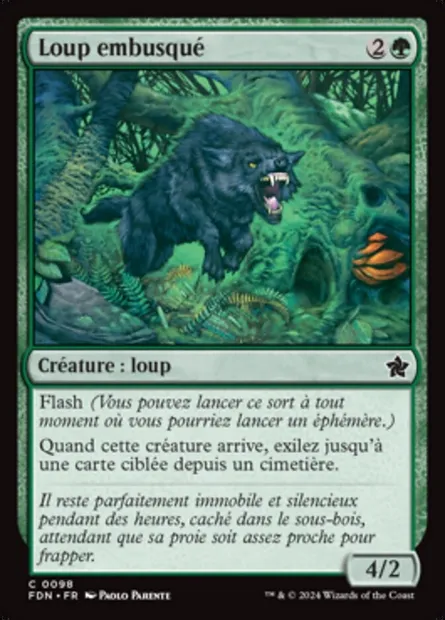 Loup embusqué, carte Magic FDN 98 — extension Foundations