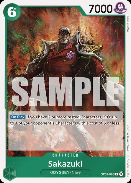 Sakazuki, One Piece card OP09-026 — EMPERORS IN THE NEW WORLD set