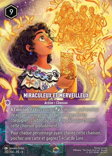 Miraculeux et merveilleux, carte Disney Lorcana CH8-212 — extension Le Règne de Jafar