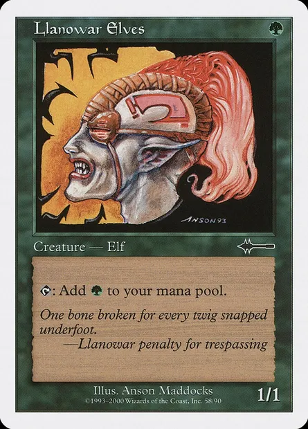 Elfes de Llanowar, carte Magic BTD 58 — extension Beatdown Box Set