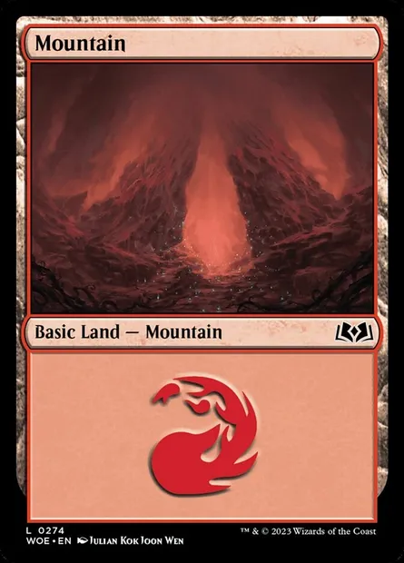 Mountain, Magic card WOE 274 — Wilds of Eldraine set