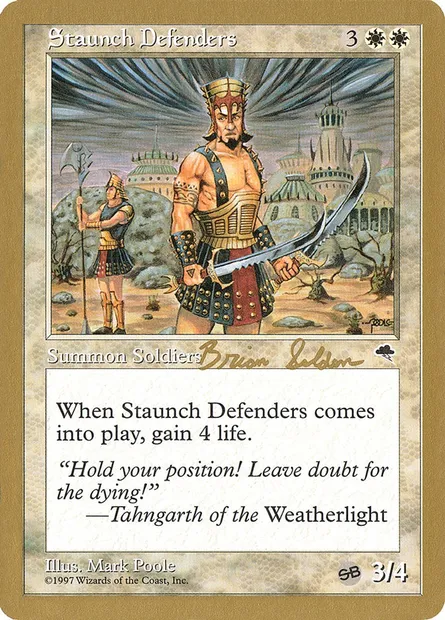 Staunch Defenders, Magic card WC98 bs49sb — World Championship Decks 1998 set