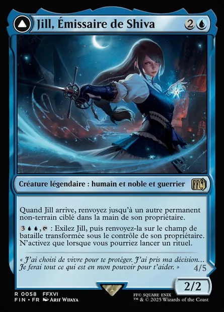 Jill, Shiva's Dominant // Shiva, Warden of Ice, carte Magic FIN 58 — extension Final Fantasy