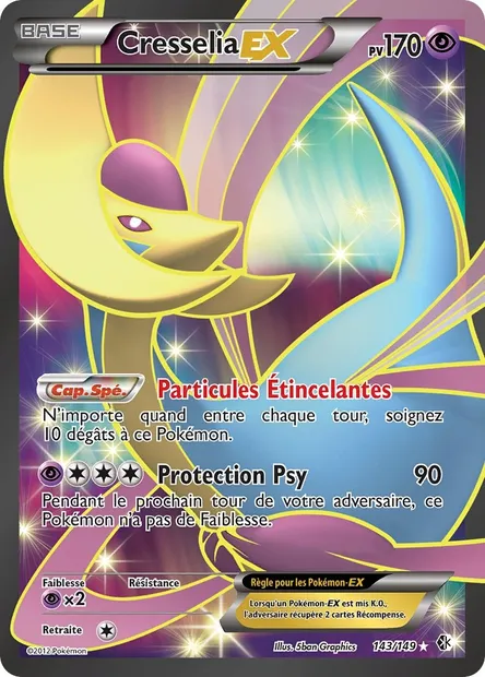 Cresselia-EX, carte Pokémon BCR 143 — extension Frontières Franchies