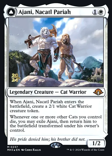 Ajani, Nacatl Pariah // Ajani, Nacatl Avenger, Magic card PMH3 237s — Modern Horizons 3 Promos set