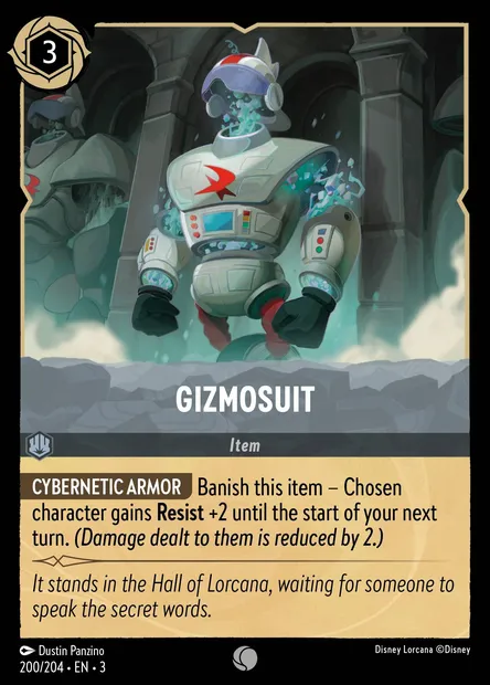 Gizmosuit, Disney Lorcana card CH3-200 — Into the Inklands set