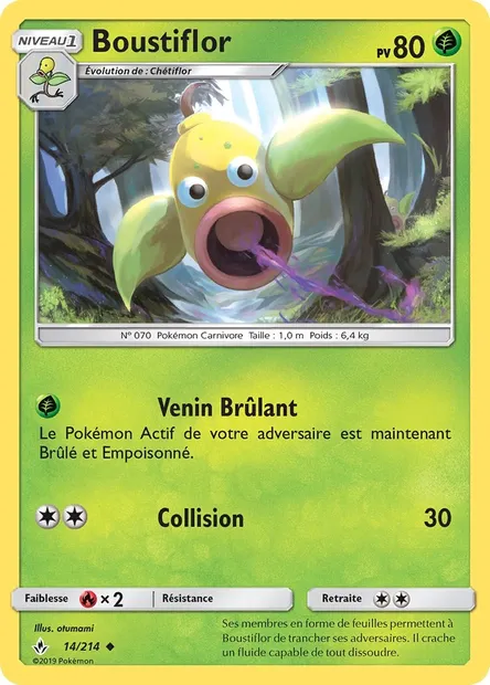 Boustiflor, carte Pokémon UNB 14 — extension Alliance Infaillible