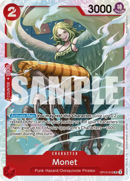 Monet, One Piece card OP10-016 — ROYAL BLOOD set