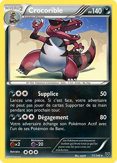 Crocorible, carte Pokémon XY 71 — extension XY