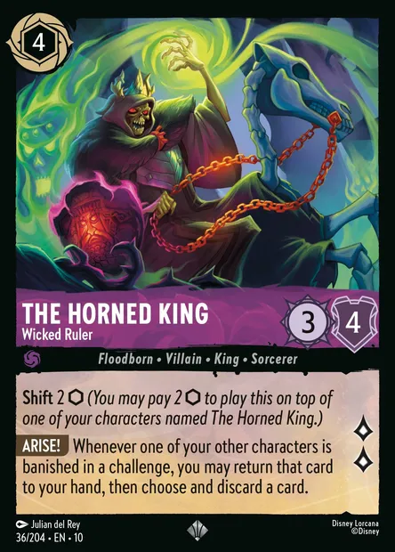 The Horned King - Wicked Ruler, Disney Lorcana card CH10-036 — Whispers in the Well set