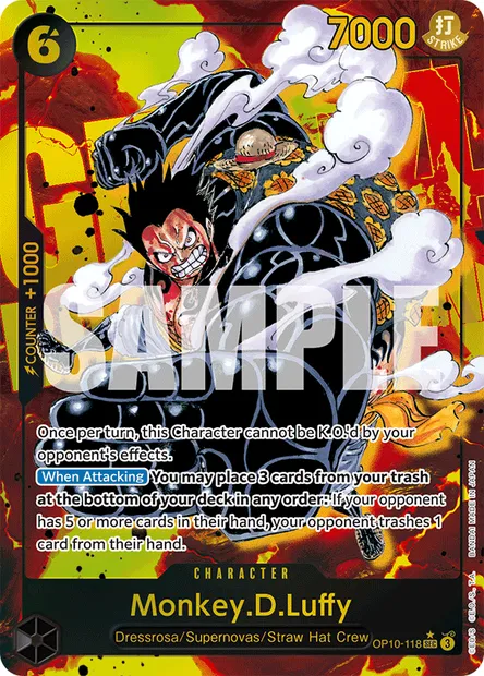 Monkey.D.Luffy, One Piece card OP10-118 — ROYAL BLOOD set