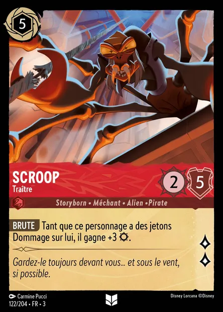 Scroop - Traître, carte Disney Lorcana CH3-122 — extension Les Terres d'Encres