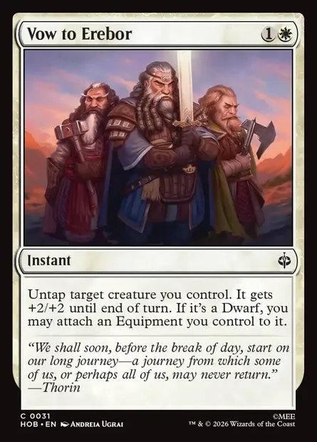 Vow to Erebor, Magic card HOB 31 — The Hobbit set