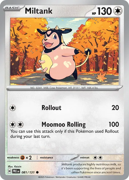 Miltank, Pokémon card PRE 081 — Prismatic Evolutions set