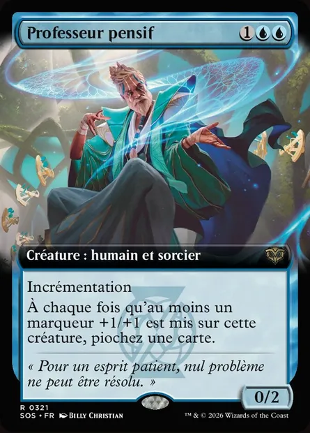 Professeur pensif, carte Magic SOS 321 — extension Secrets of Strixhaven