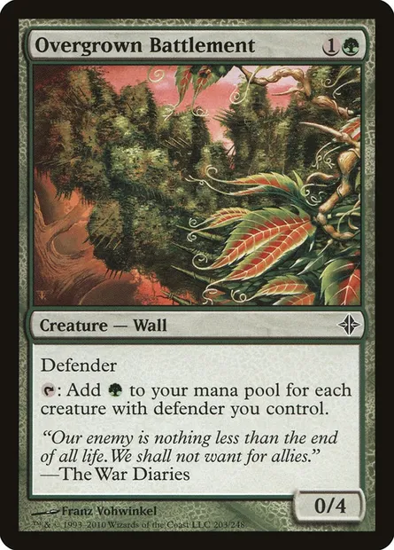 Overgrown Battlement, Magic card ROE 203 — Rise of the Eldrazi set