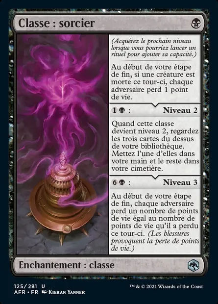 Classe : sorcier, carte Magic AFR 125 — extension Forgotten Realms: Aventures dans les Royaumes Oubliés