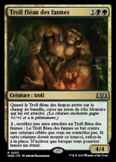 Troll fléau des faunes, carte Magic WOE 203 — extension Wilds of Eldraine