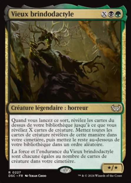 Vieux brindodactyle, carte Magic DSC 227 — extension Duskmourn: House of Horror Commander