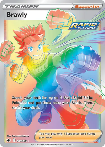 Brawly, Pokémon card CRE 212 — Chilling Reign set