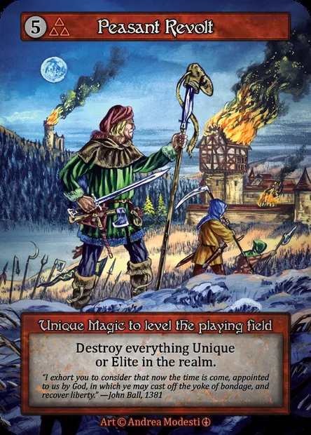 Peasant Revolt, carte Sorcery ATH 139 — extension Arthurian Legends