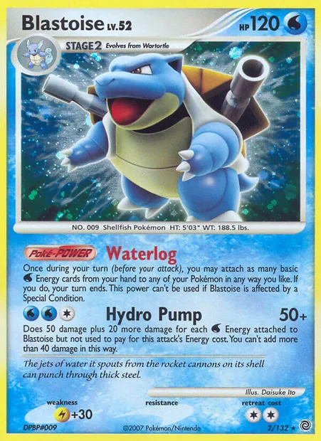 Blastoise, Pokémon card SW 2 — Secret Wonders set