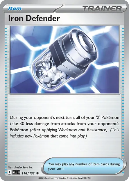 Iron Defender, Pokémon card MEG 118 — Mega Evolution set