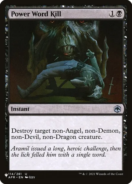 Power Word Kill, Magic card PLST AFR-114 — The List set