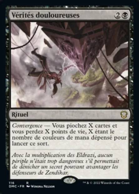 Vérités douloureuses, carte Magic DMC 116 — extension Dominaria United Commander